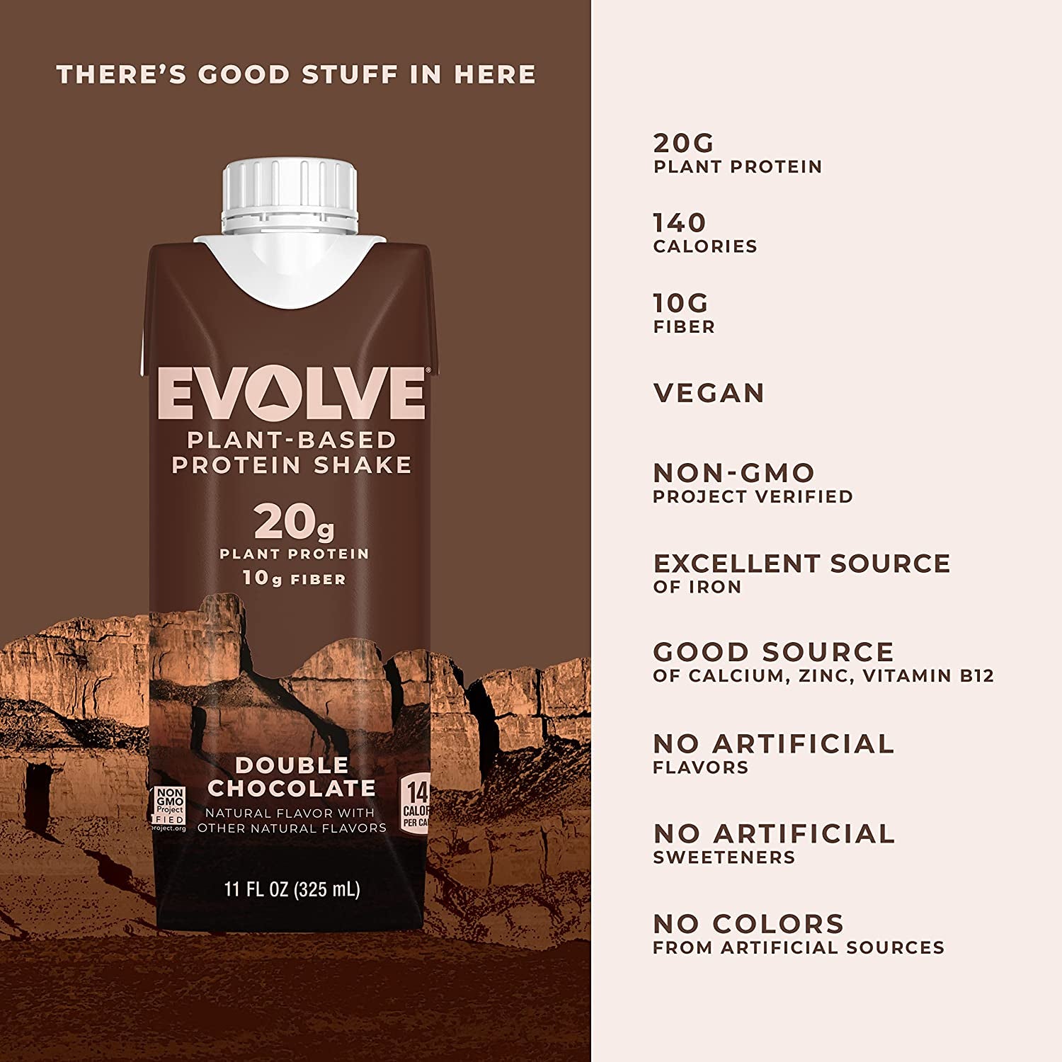 Evolve Plant Based Protein Shake, Double Chocolate, VEGAN