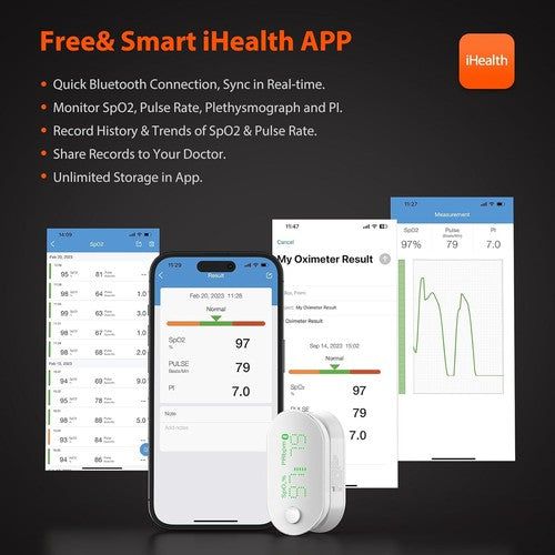 iHealth AIR Rechargeable Fingertip Pulse Oximeter