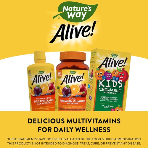 Nature's Way Alive! Children's Daily Chewable Multivitamin, Supports Growth & Development, 120 Chewable Tablets
