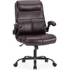 Sweetcrispy Executive Office Chair w/ Lumbar Support, PU Leather & Flip up Arms