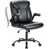 Sweetcrispy Executive Office Chair w/ Lumbar Support, PU Leather & Flip up Arms