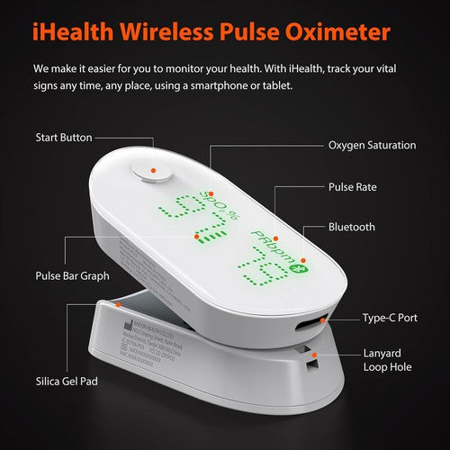 iHealth AIR Rechargeable Fingertip Pulse Oximeter