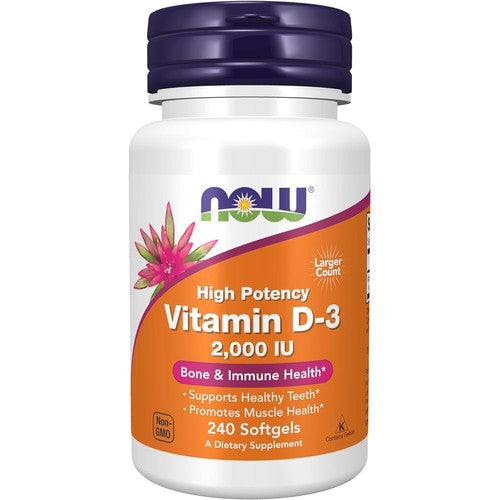 NOW Supplements, Vitamin D-3 2,000 IU, 240 Softgels