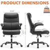 Sweetcrispy Executive Office Chair w/ Lumbar Support, PU Leather & Flip up Arms