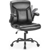 Sweetcrispy Executive Office Chair w/ Lumbar Support, PU Leather & Flip up Arms