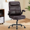 Sweetcrispy Executive Office Chair w/ Lumbar Support, PU Leather & Flip up Arms