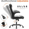 Sweetcrispy Executive Office Chair w/ Lumbar Support, PU Leather & Flip up Arms