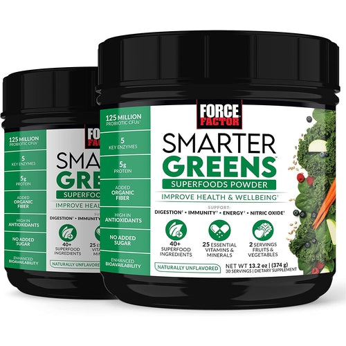 Force Factor Smarter Greens Superfoods Powder, 30 Servings