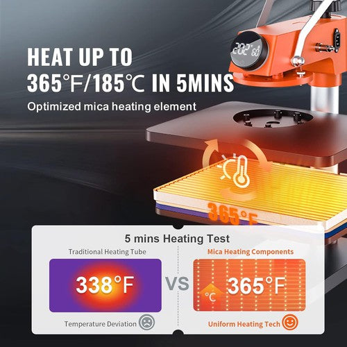 VEVOR Heat Press, 5-in-1 Heat Press Machine - 12" X 15" 