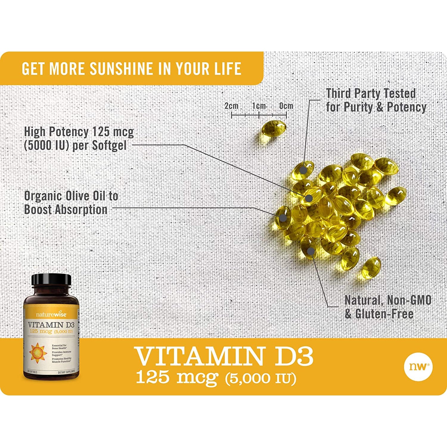 Naturewise Vitamin D3 5000Iu 1 Year Supply
