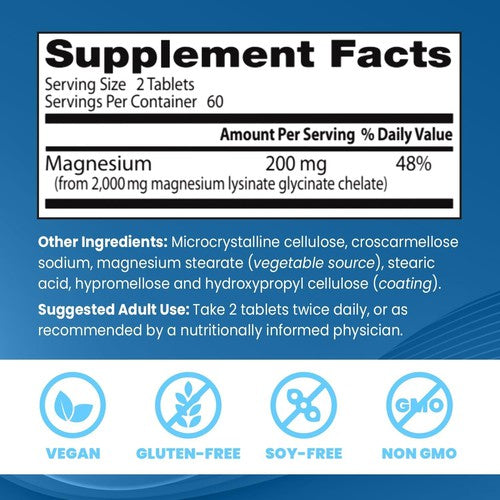 Doctor's Best Magnesium Glycinate Lysinate, 100% Chelated 100 Mg, 120 Tablets