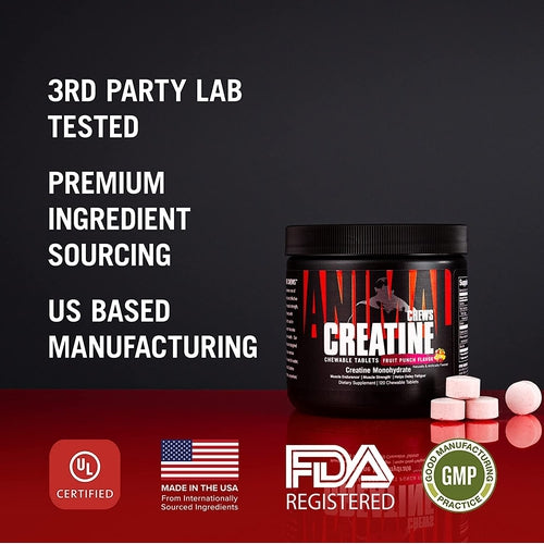 Animal Creatine Monohydrate Chews Tablets - Fruit Punch