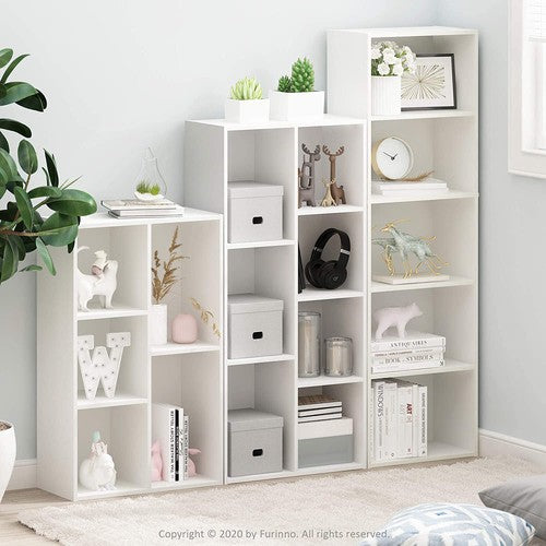 Furinno Luder Bookcase, 5-Tier Open Shelf, White