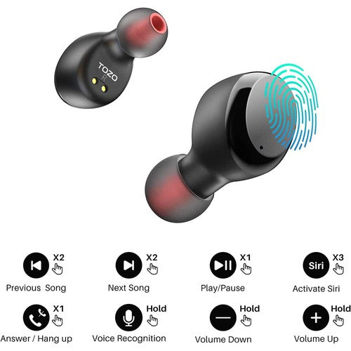 TOZO T6 True Wireless Earbuds Bluetooth 5.3 Headphones 
