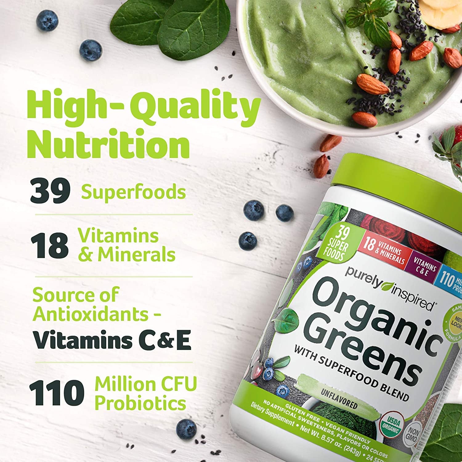Purely Inspired Organic Greens Powder Superfood