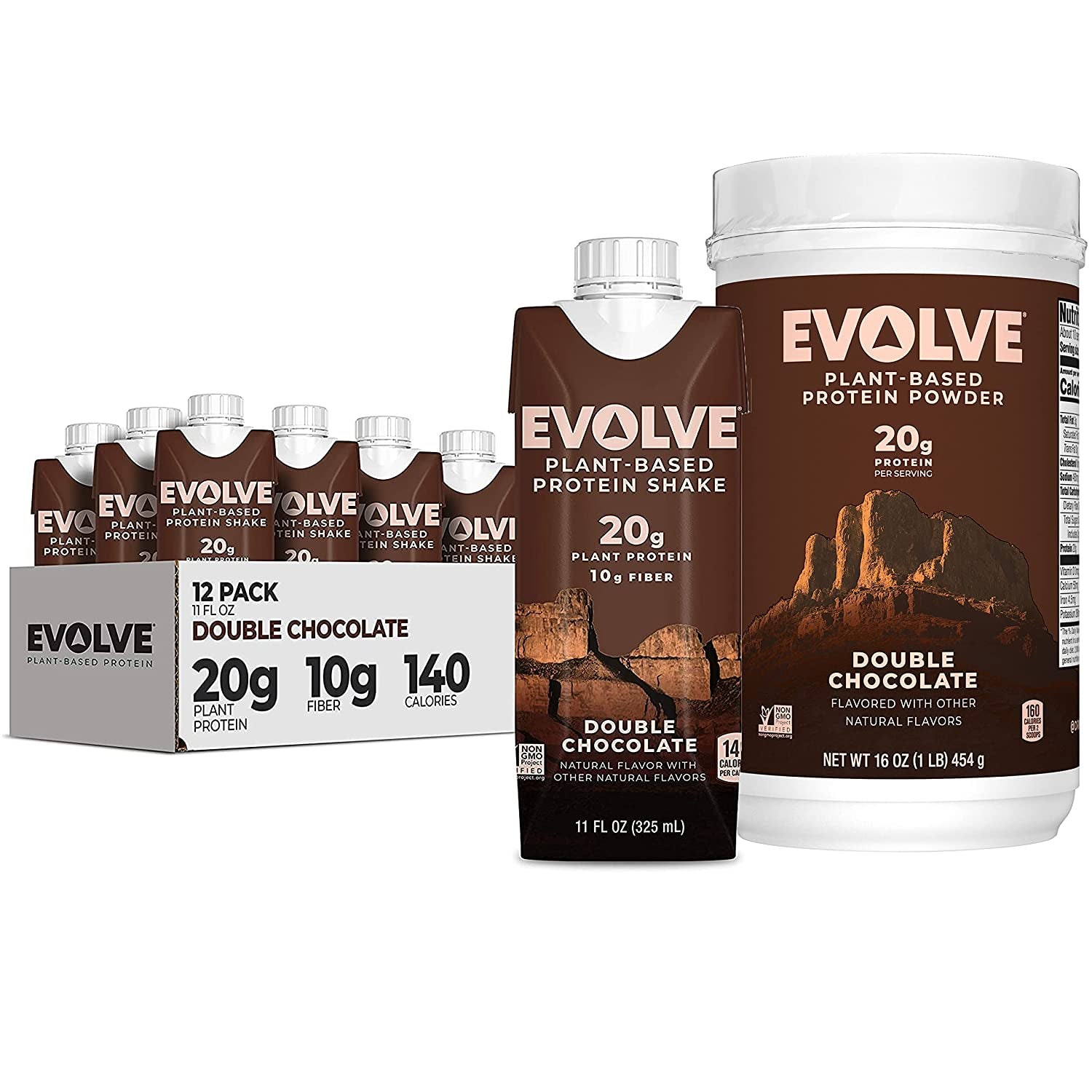 Evolve Plant Based Protein Shake, Double Chocolate, VEGAN